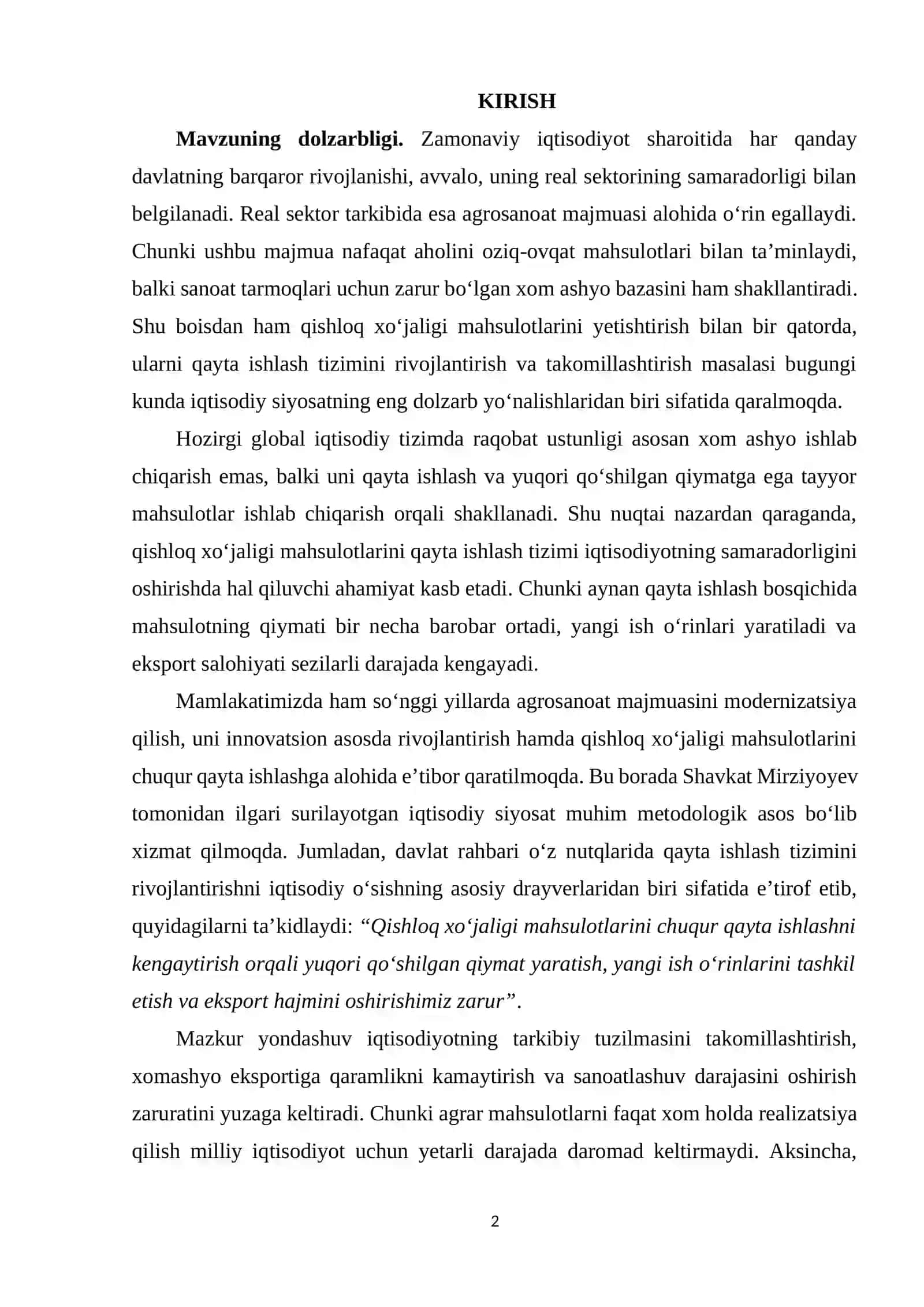 AGROSANOAT MAJMUASIDA QISHLOQ XO‘JALIGI MAHSULOTLARINI QAYTA ISHLASHNING Tizimi 2