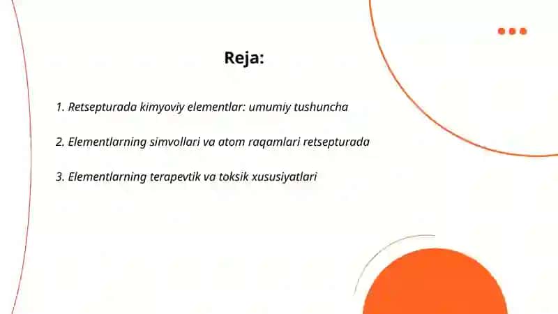 Retsepturada kimyoviy elementlar 2