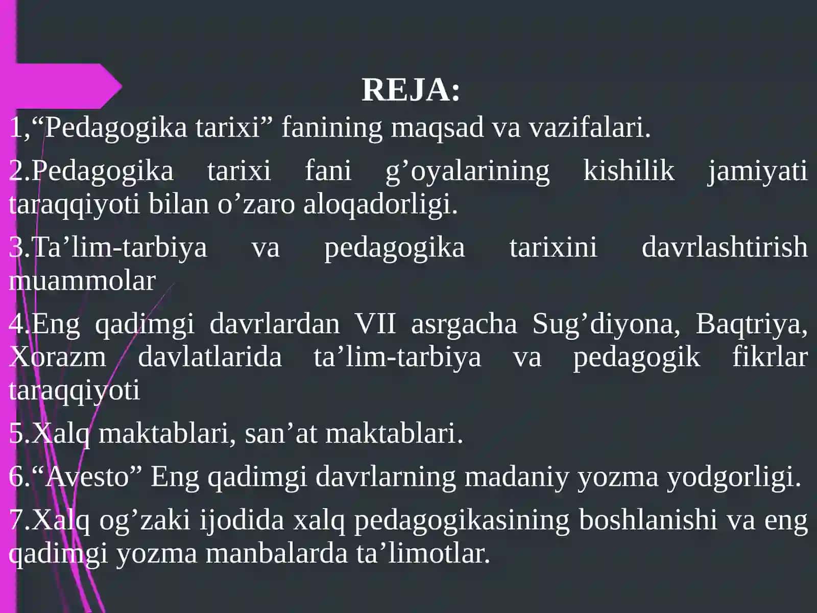 Pedagogika tarixi fan sifatida. Ibtidoiy jamoada tarbiya 2
