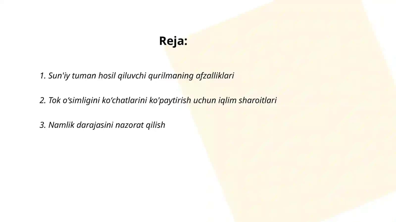 Sun'iy tuman hosil qiluvchi qurilmaning afzalliklari 2