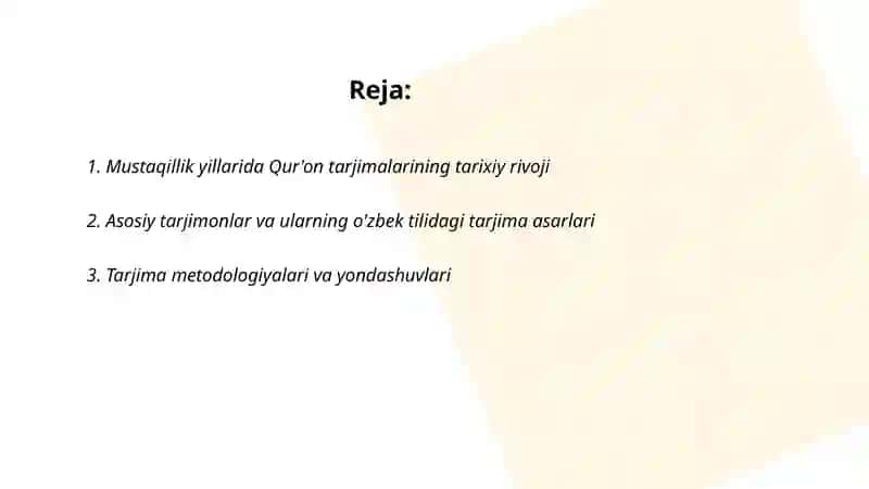 Mustaqillik yillarida Qur'onning o'zbek tiliga tarjima qilinishi va tafsirlari 2