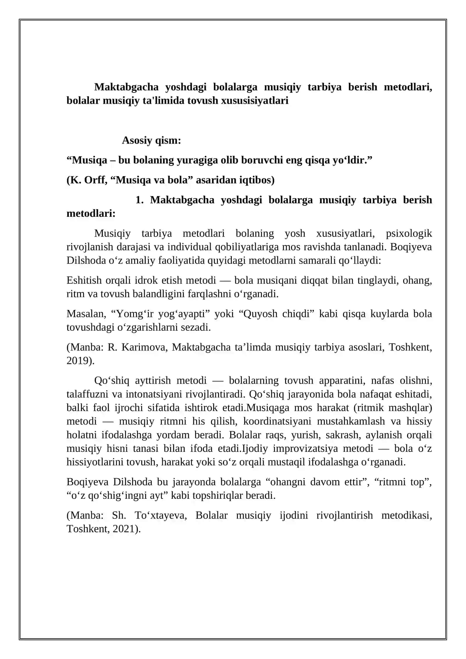 Musiqiy ta'lim metodikasi 2