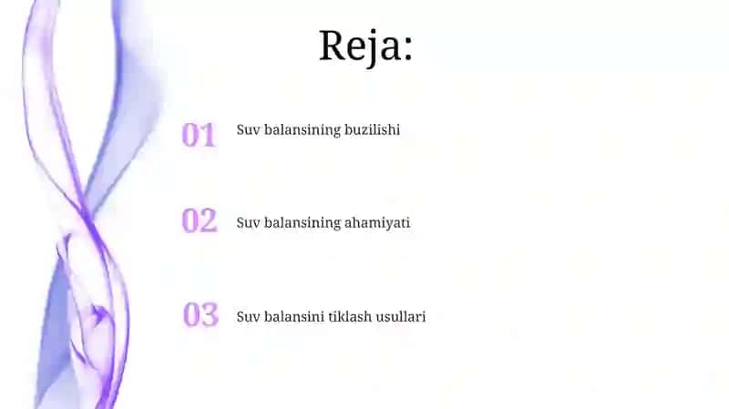 Suv balansini tiklash usullari 2