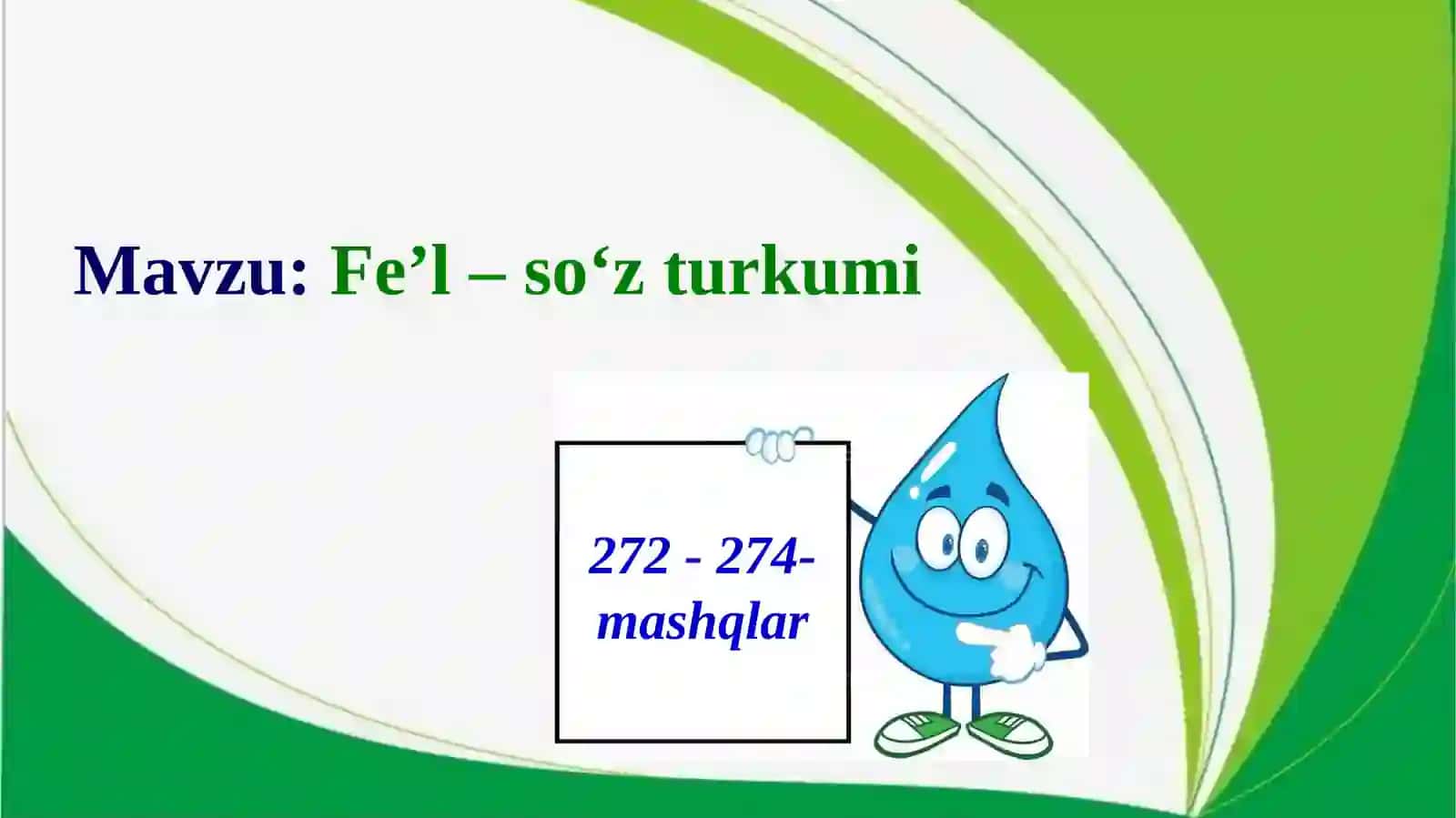 Fe’l–so‘zturkumi Mashqlar 2
