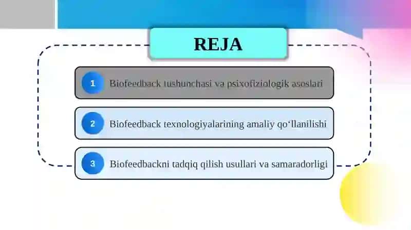 “Biofeedback (Biologik qayta aloqa) texnologiyasining psixofiziologik asoslari” 2