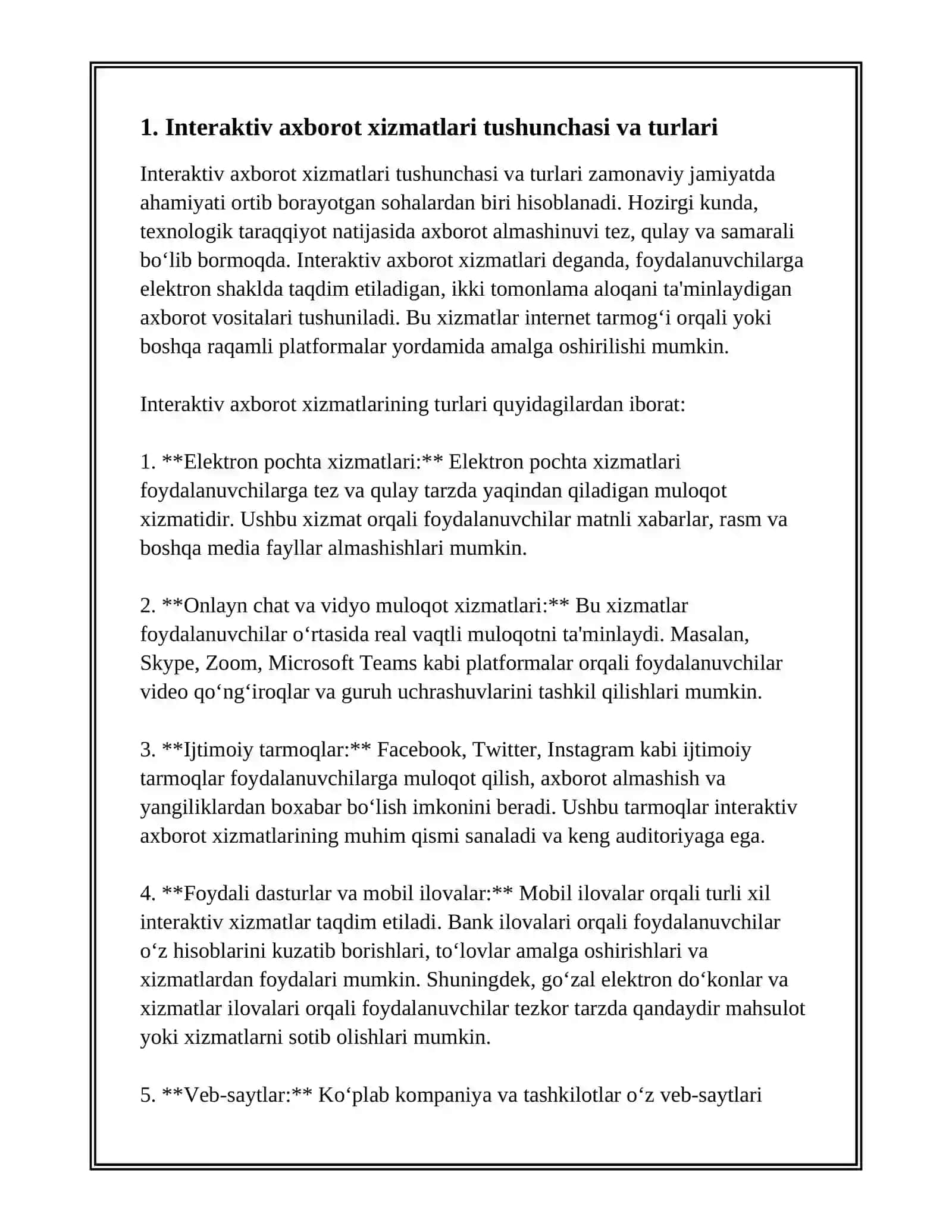Interaktiv axborot xizmatlari 2