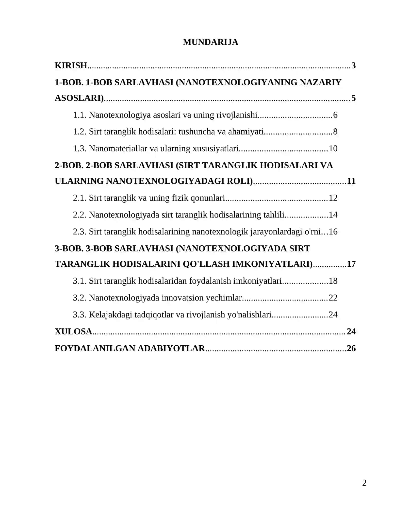 Nanotexnologiyada sirt taranglik hodisalarining qoʻllanilishi 2