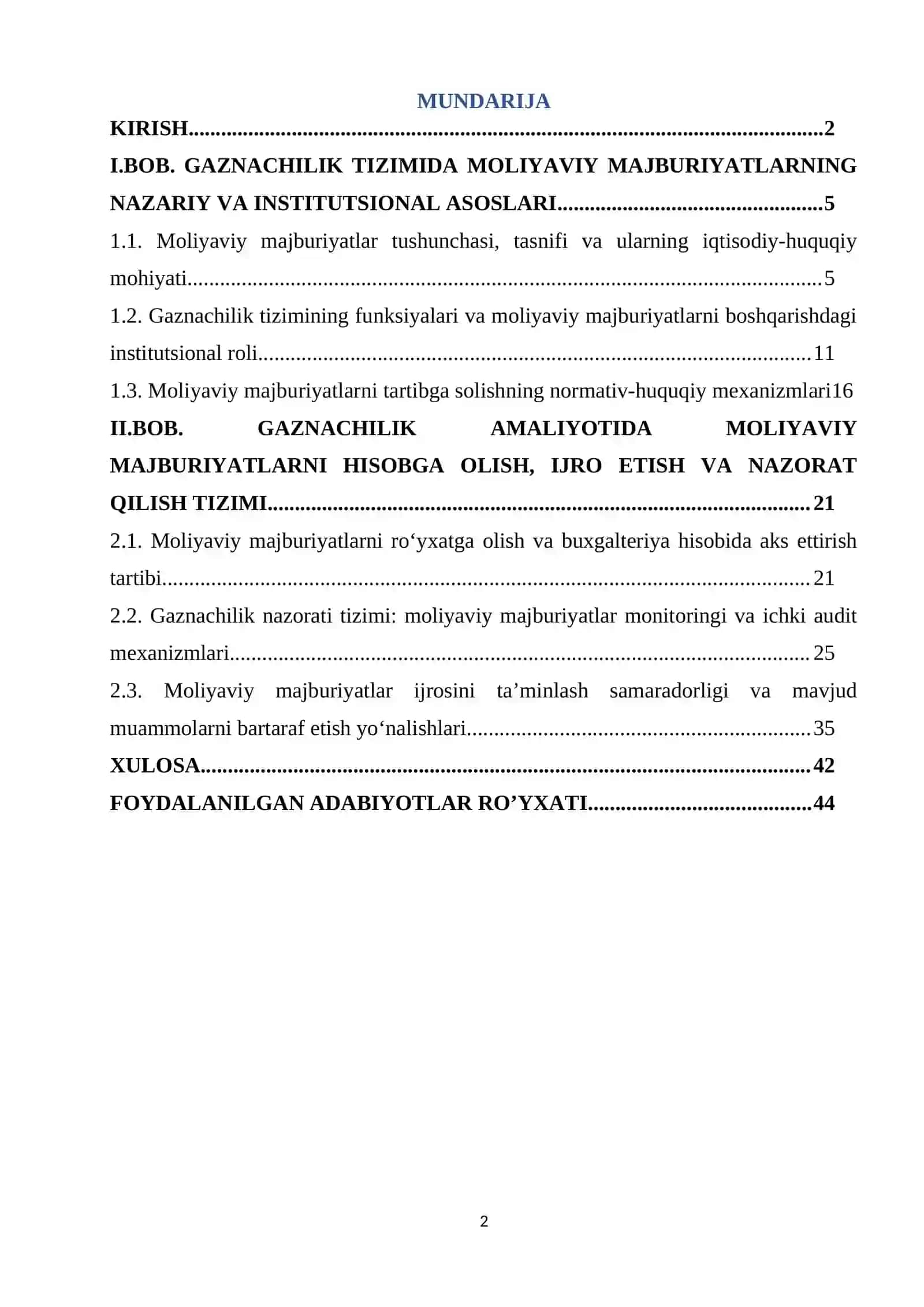 Gaznachilikda moliyaviy majburiyatlar 2