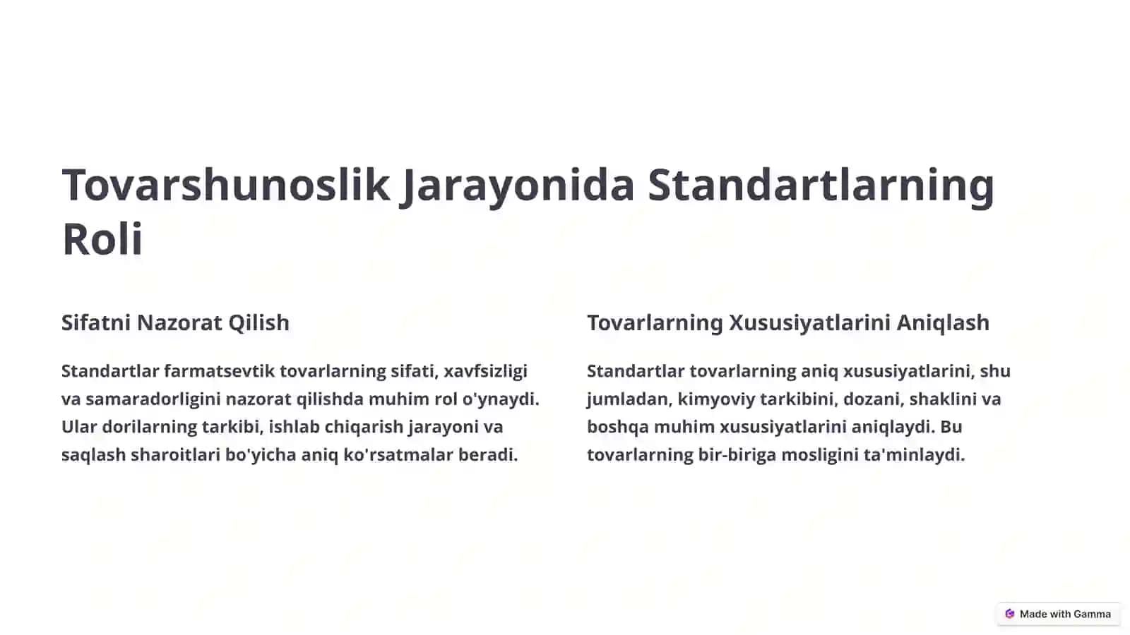 Farmatsevtik Tovarlar Standartlari va Ularning Ahamiyati 2