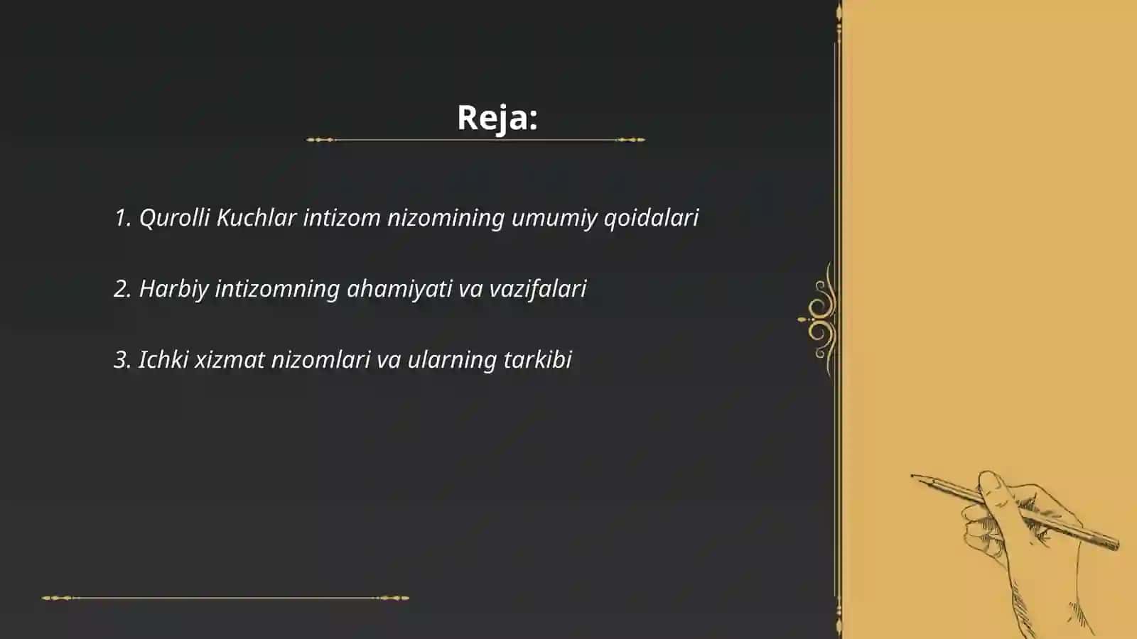 O'zbekiston Respublikasi Qurolli Kuchlarining Intizom Nizomi 2