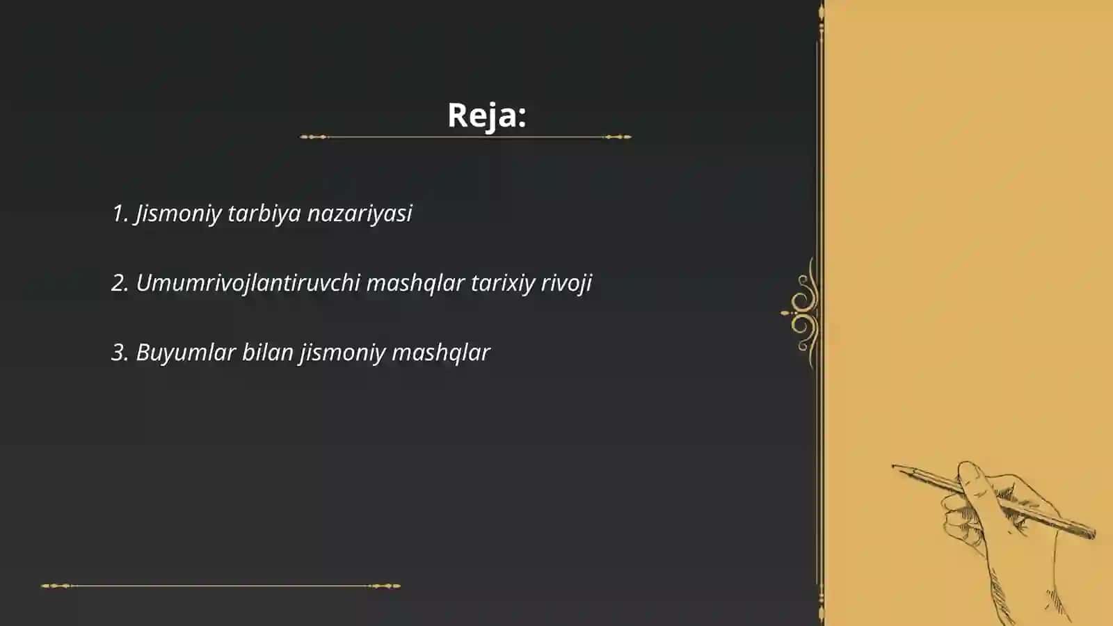 Buyumlar va buyumlarsiz bajariladigan umumrivojlantiruvchi mashqlar 2