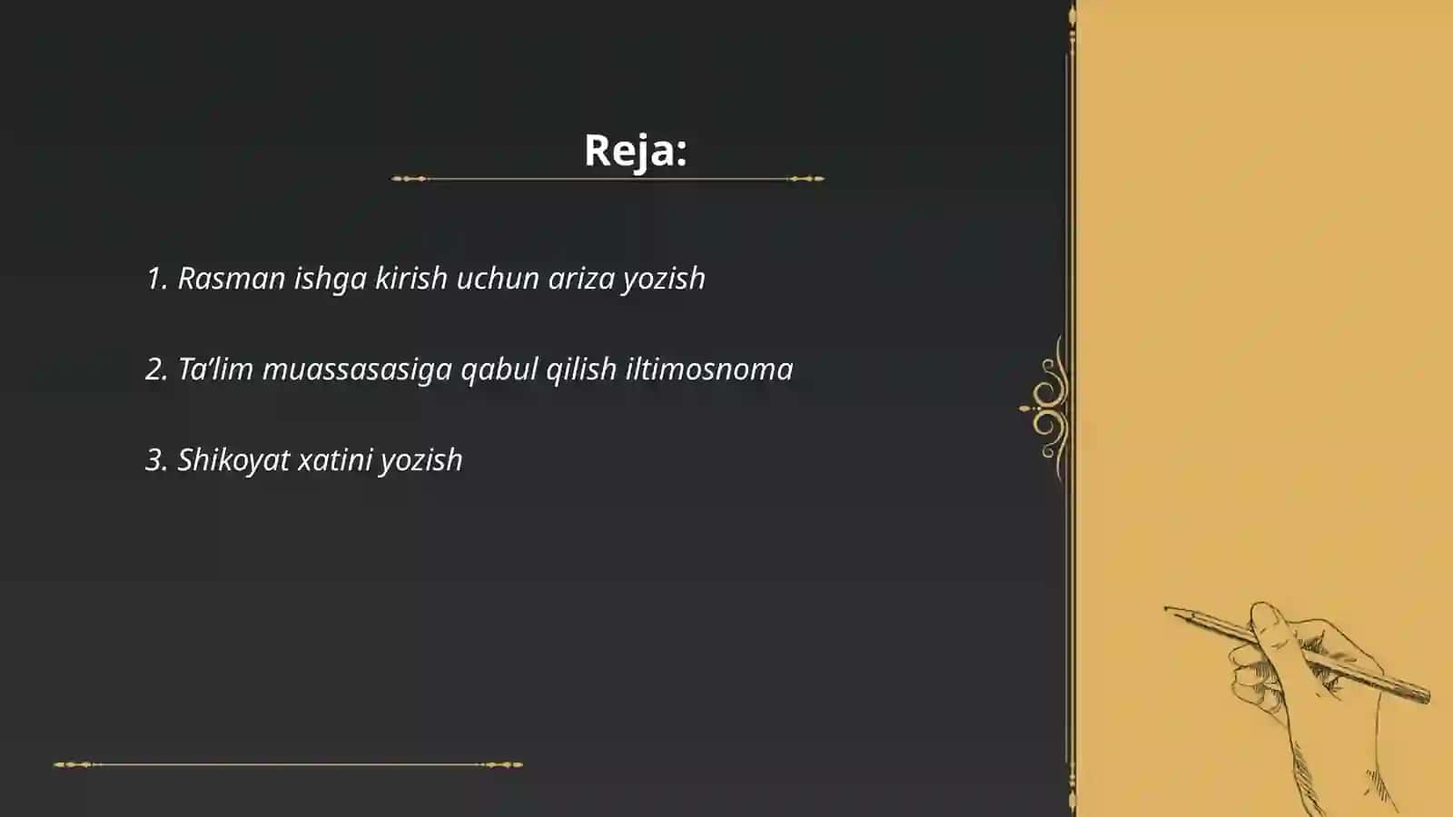 Rasman ishga kirish uchun ariza yozish 2
