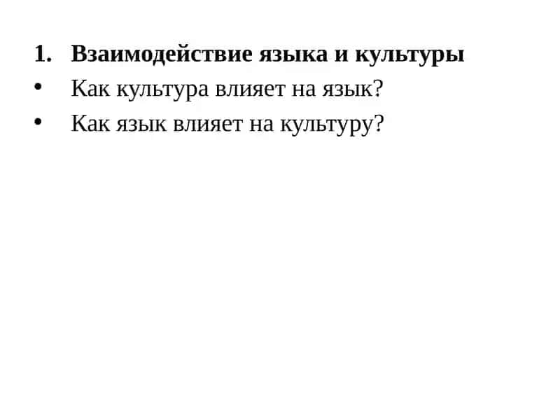 Взаимодействие языка и культуры 2
