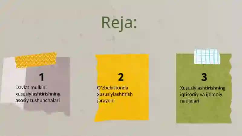 Davlat Mulkini Xususiylashtirish 2