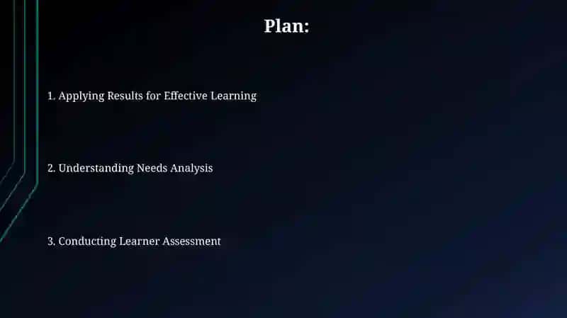 Needs analysis and learner assessment 2