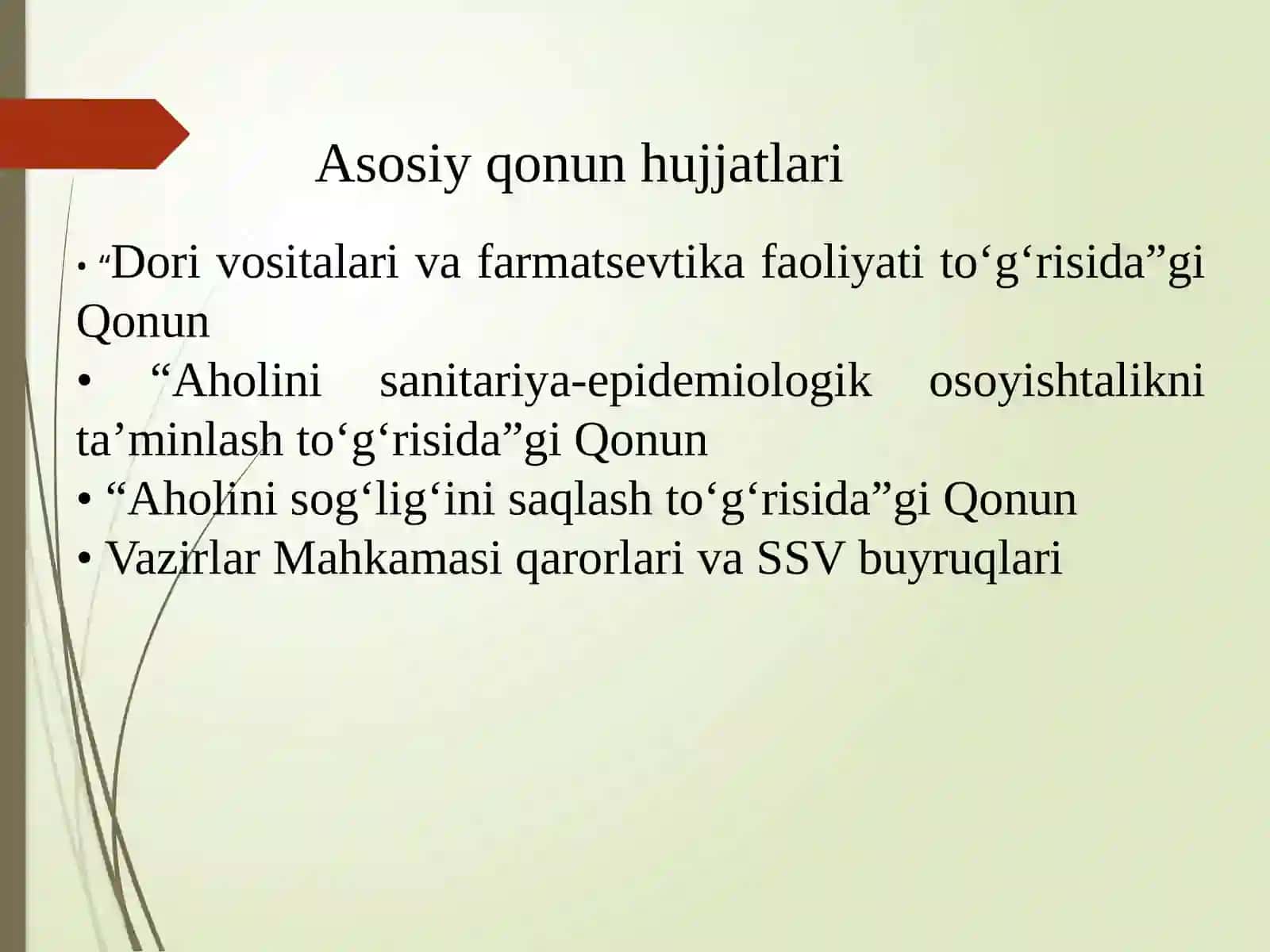 Farmatsevtika faoliyatini tartibga solishning huquqiy asoslari 2
