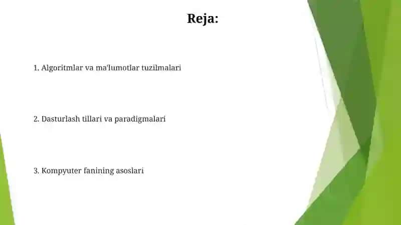 Informatikaning nazariy asoslari 2