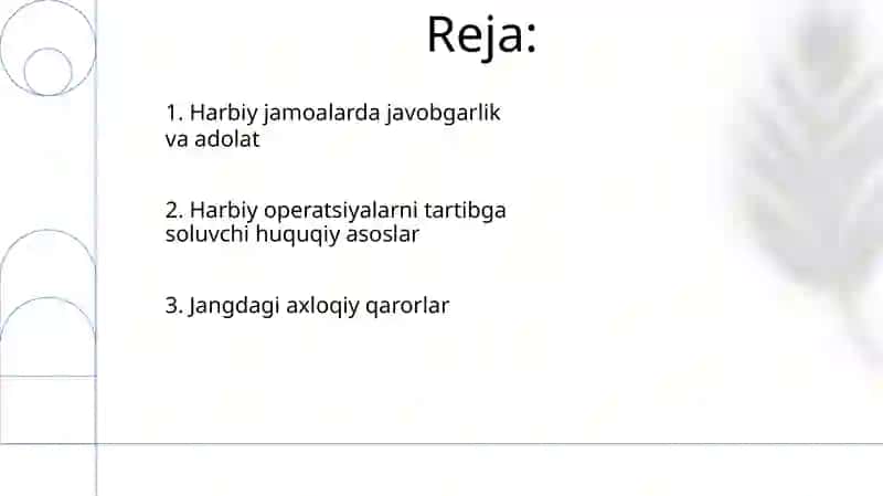 Harbiy jamoa: Huquqiy va axloqiy meʼyoriy munosabatlar 2