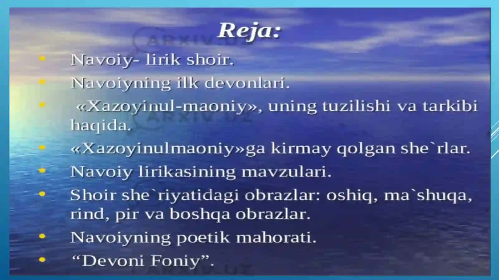nAVOIY LIRIKASI xAZOYINUL-MAONIY NING TUZILISHI, JANR VA MAVZULARI 2