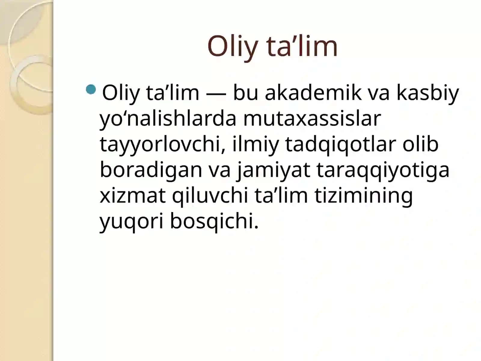 Oliy ta'lim va Boloniya jarayoni tushunchasini aqlash va umumlashtirish 2