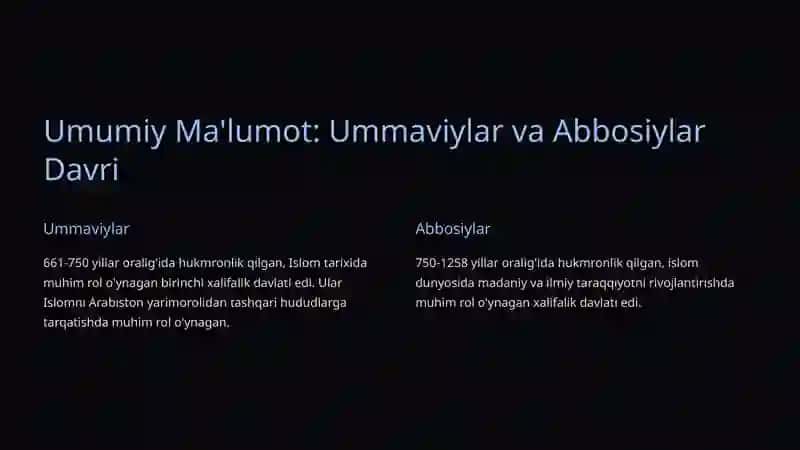 Ummaviylar va Abbosiylar Davrida dinga bo`lgan munosabat 2