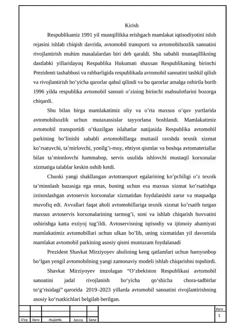 Damas avtomobilining tormoz tizimi 2