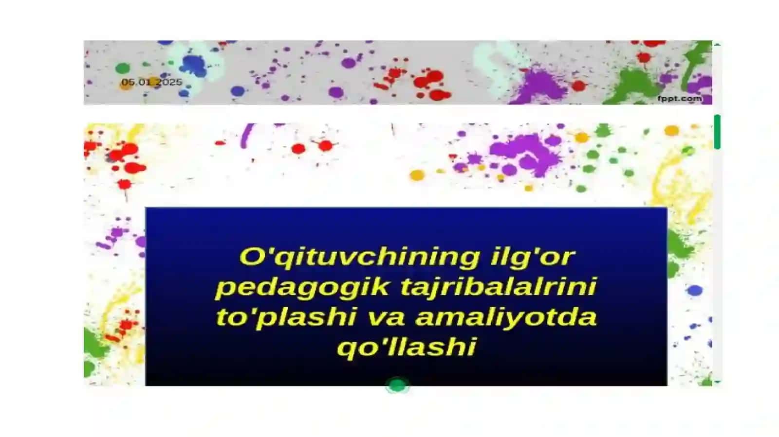 Jismoniy ma’daniyat yo’nalishi 23-02 guruh talabasi Toshturdiyev Og’abekning umumiy pedagogik fanidan tayyorlagan TAQDIMOT 2