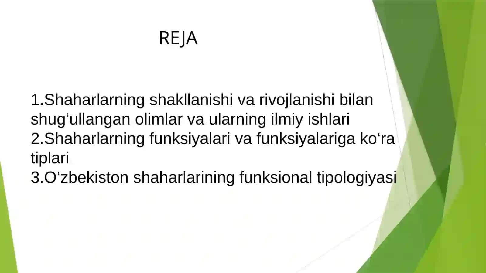 Shaharlarning shakllanishi, variv va ijtimoiy ishlari 2