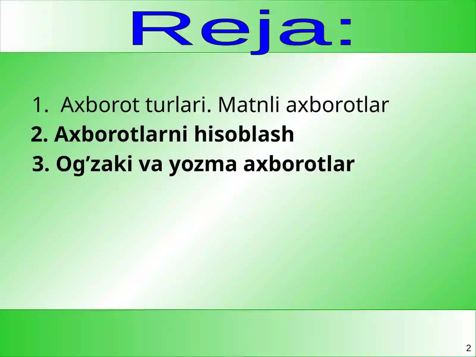 Axborotning turlari va xususiyatlari 2