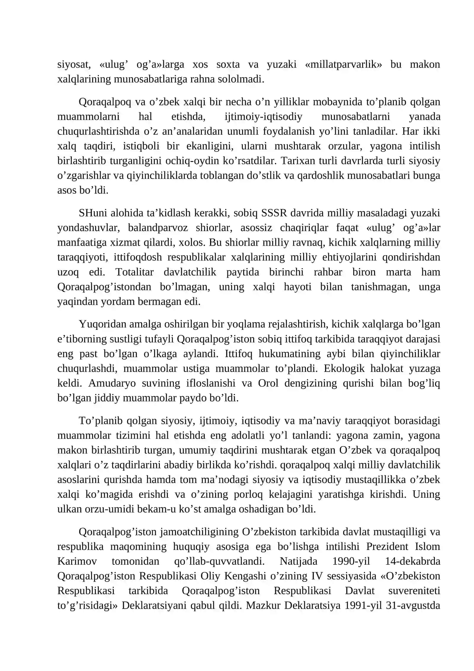 MUSTAQILLIK YILLARIDA QORAQALPOG‘ISTON RESPUBLIKASI 2