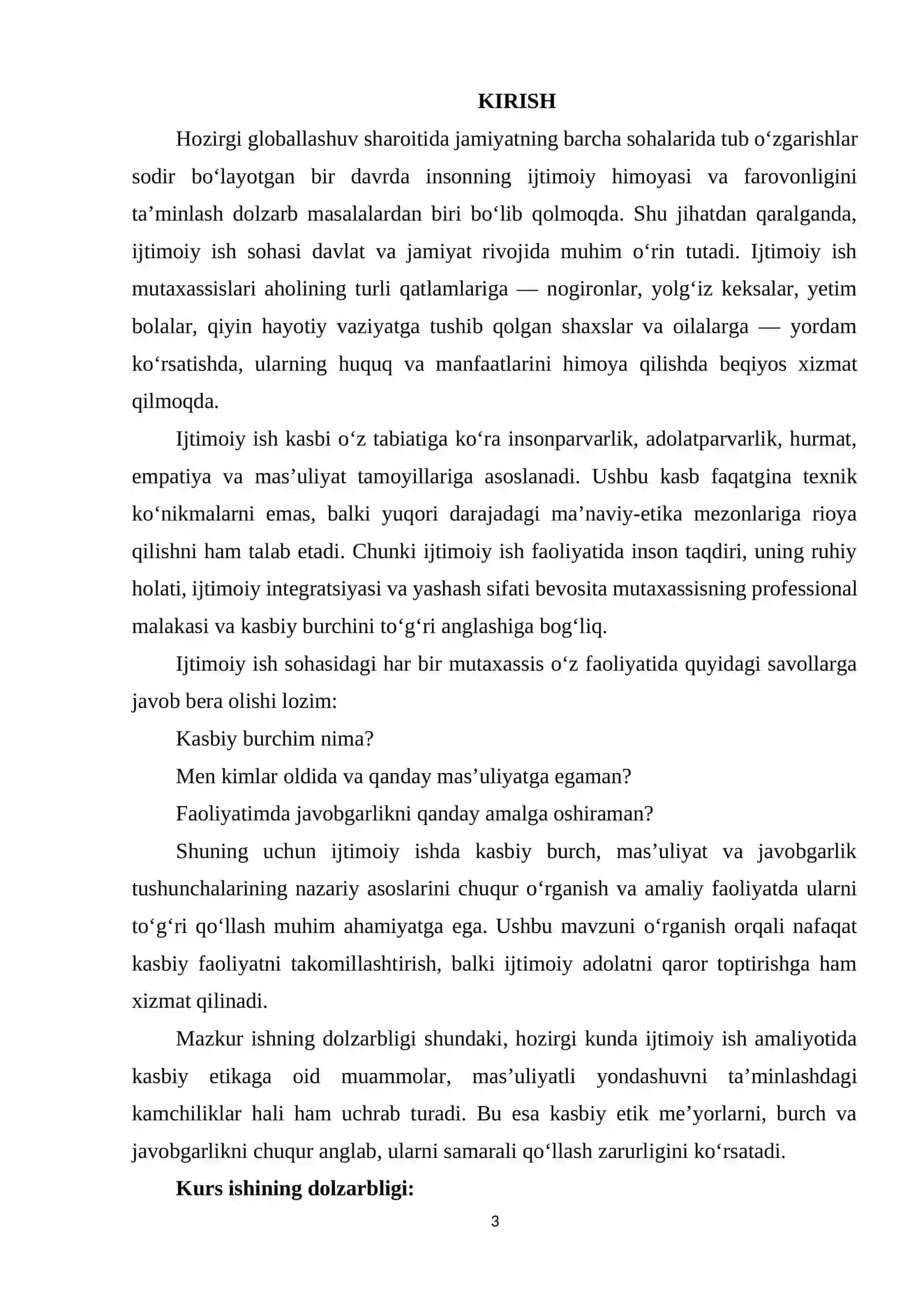 IJTIMOIY ISHDA KASBIY BURCH, MA'SULIYAT VA JAVOBGARLIK 2
