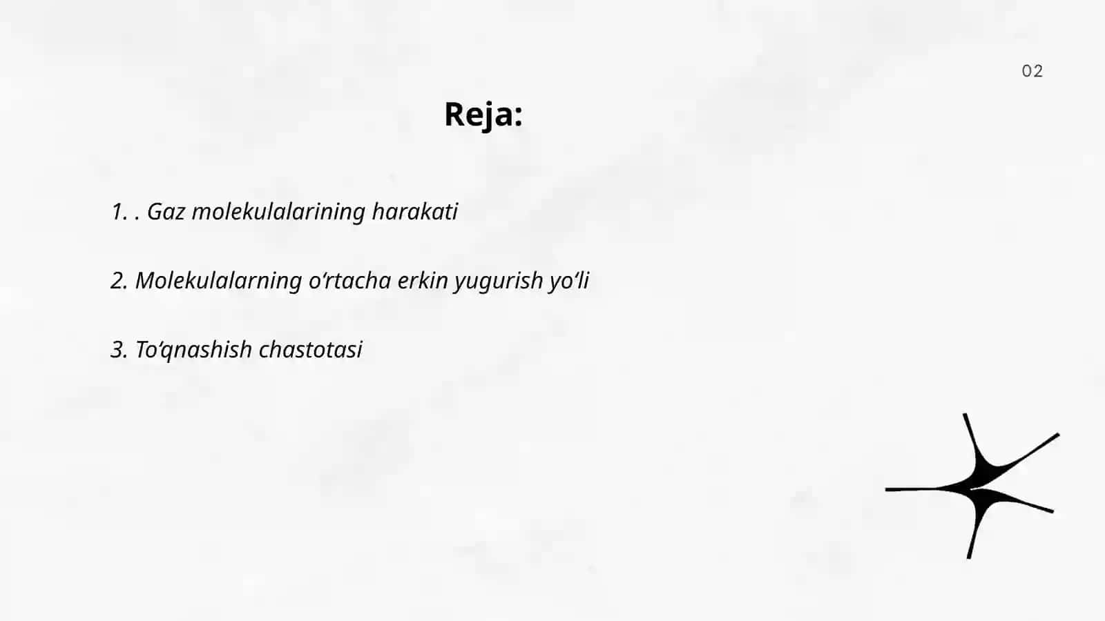 Gaz molekulalarining harakati 2