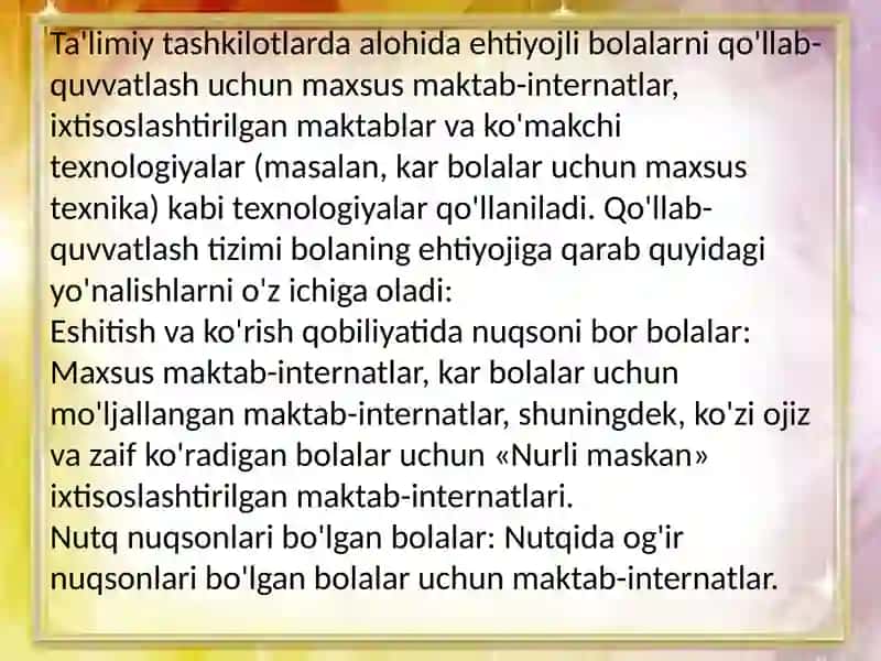 Alohida muhtoj bolalar ta'limi 2