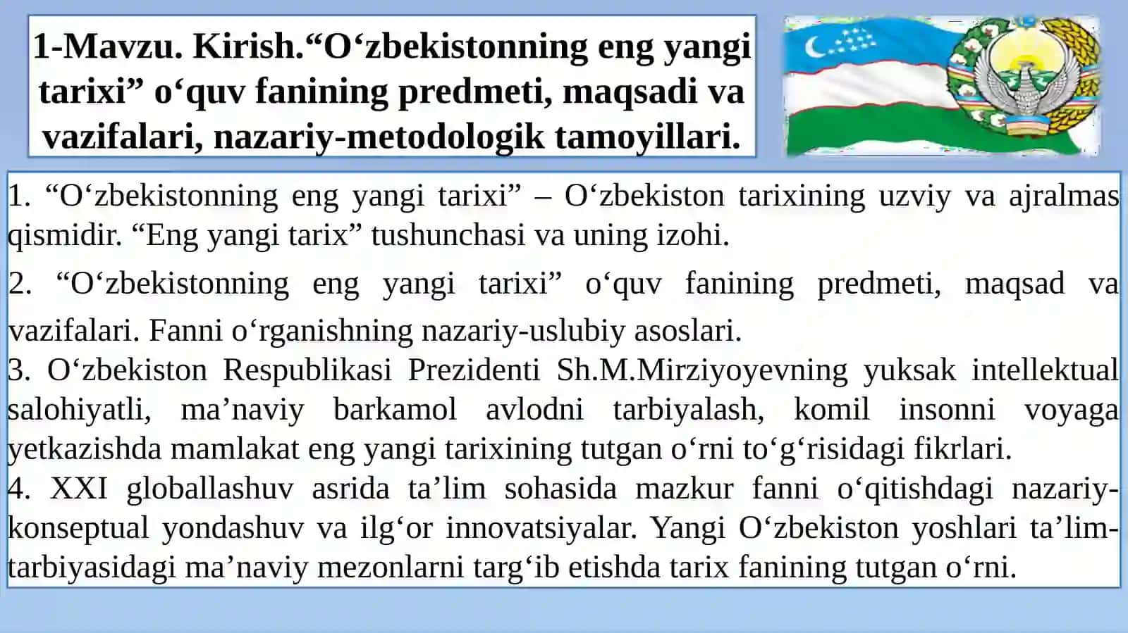 O‘zbekistonning eng yangi tarixi 2