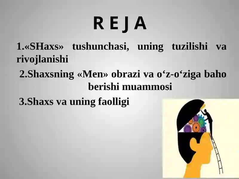 Shaxsning tuzilishi va rivojlanishi. SHaxs faolligi va faoliyat turlari 2
