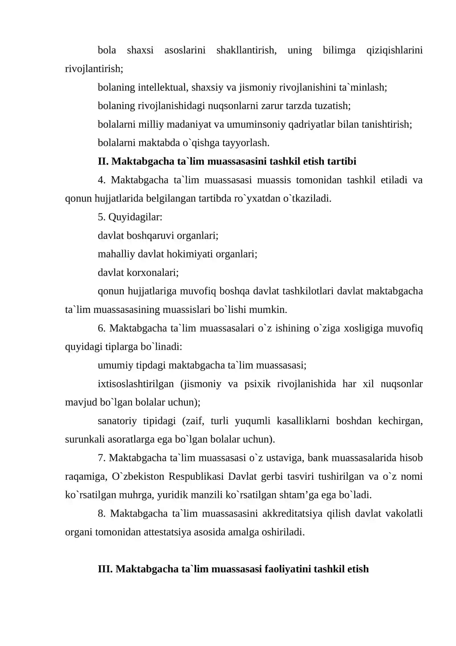 Davlatga qarashli va nodavlat maktabgacha ta’lim muassasasini boshqarish 2