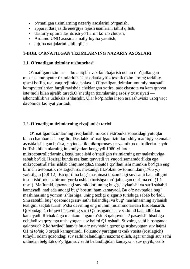 O‘rnatilgan operatsion tizimlar (RTOS) 2