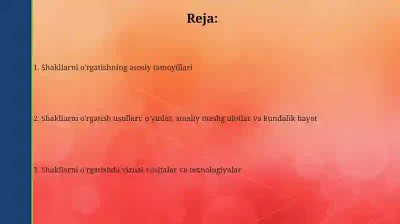 Maktabgacha talim tashkilotlari tarbiyalanuvchilarida predmetlar shakli bilan tanishtirish usullari 2