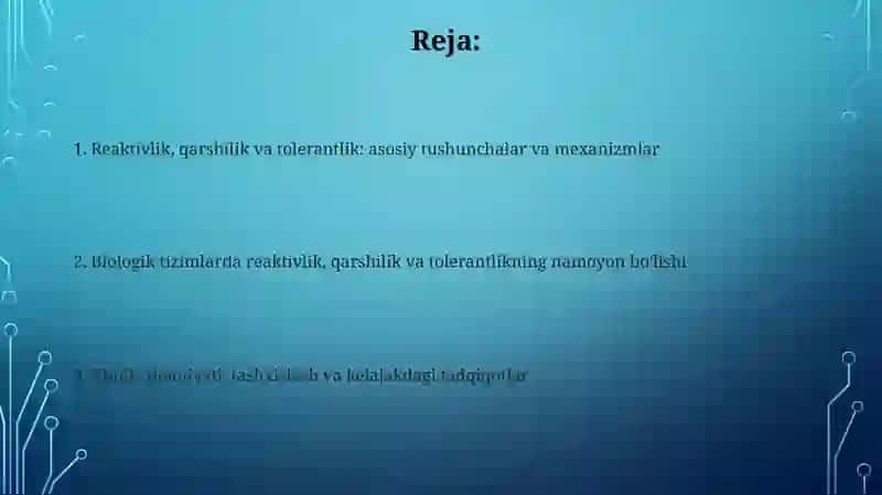 Reaktivlik, Qarshilik va tolerantlikning bir biridan farqi 2