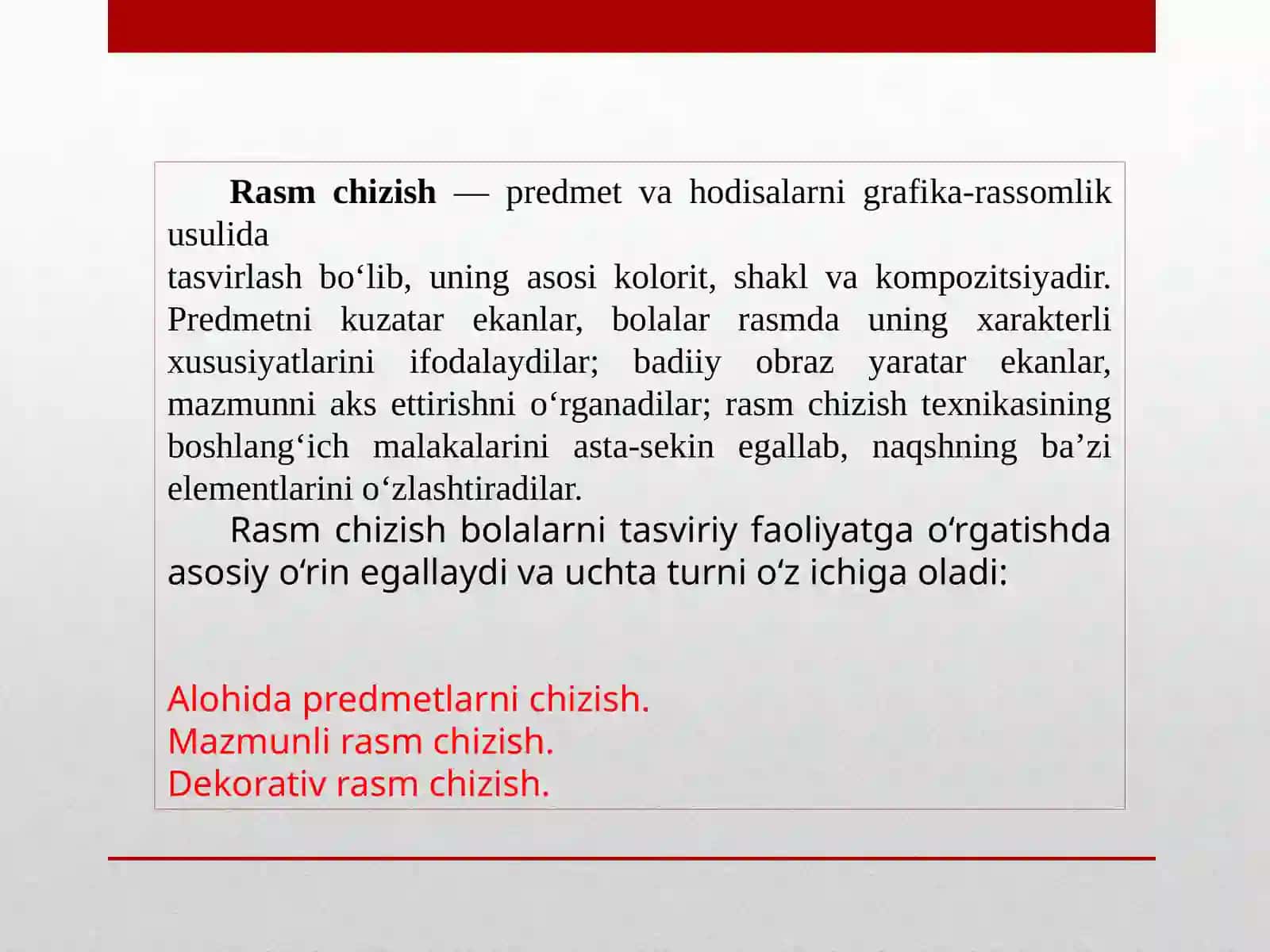 KICHIK GURUH BOLALARINI RASM CHIZISHGA O’RGATISH 2