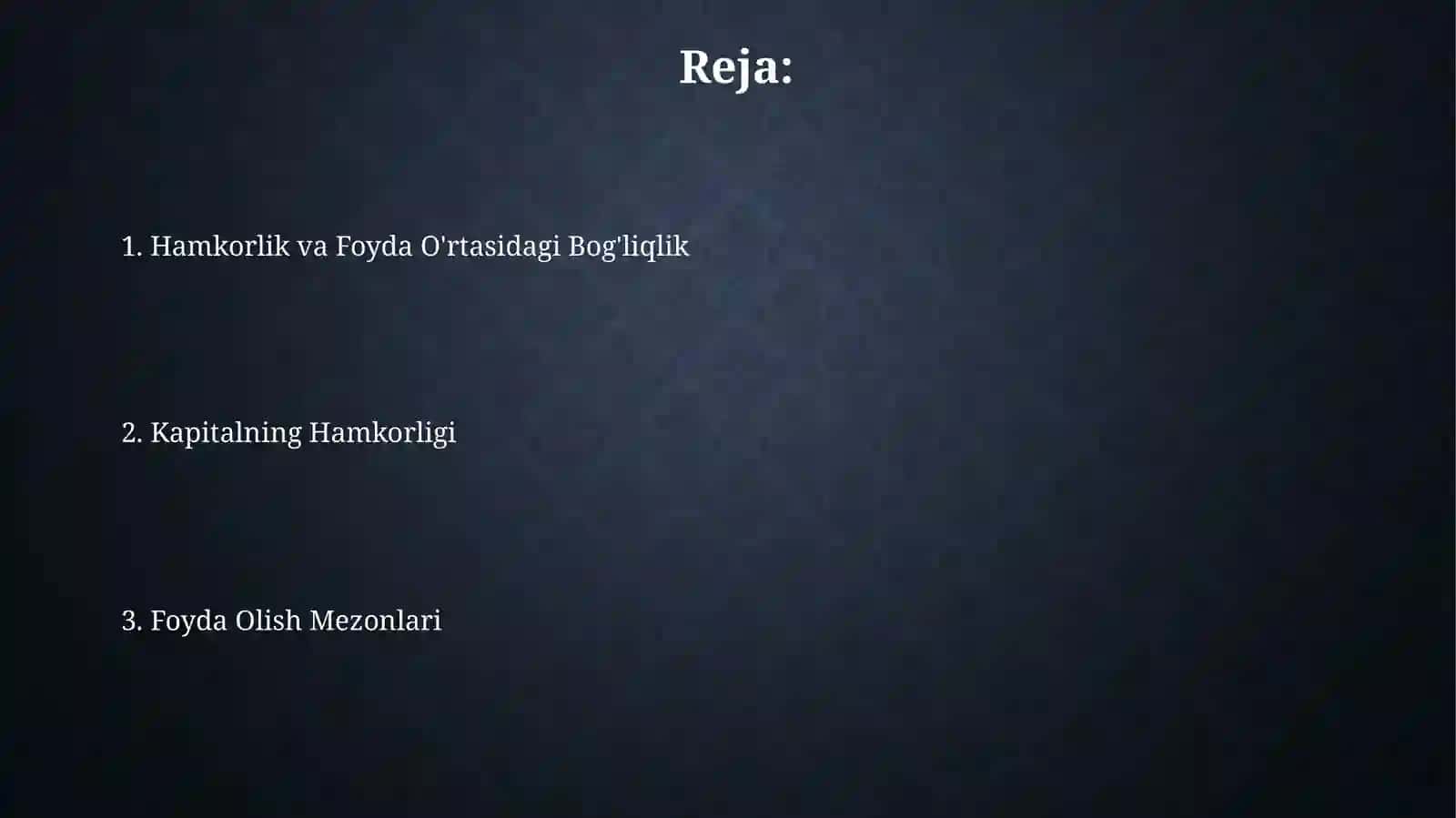 Kapitalning samaradorligi va rentabellik mezonlari 2