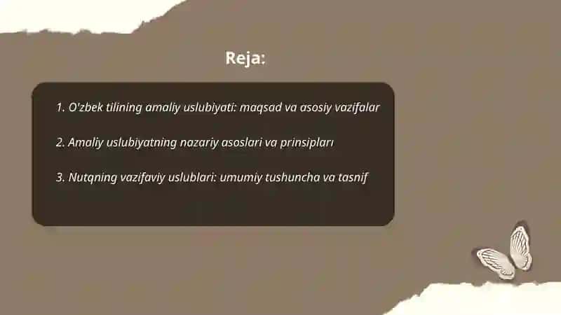 O'zbek tilining amaliy uslibiyati maqsad va vazifalari 2