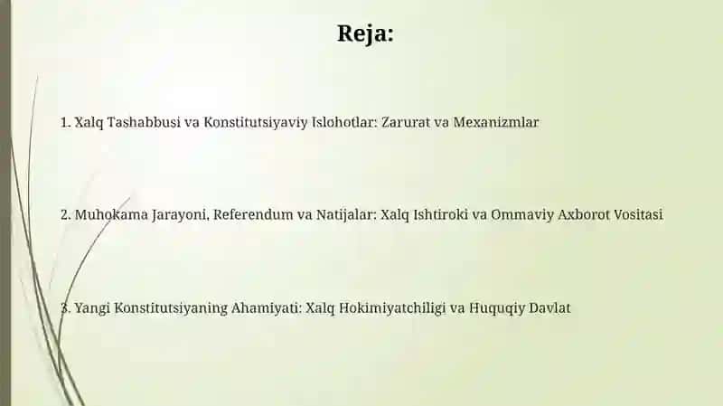 O‘zbekiston Respublikasi Konstitutsiyasining qabul qilishda xalqning tashabbuskorligi 2