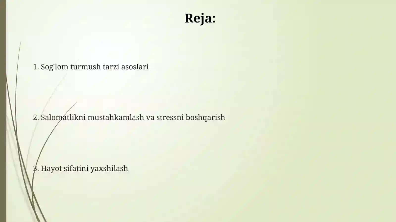 Sog'lom turmush tarzi 2