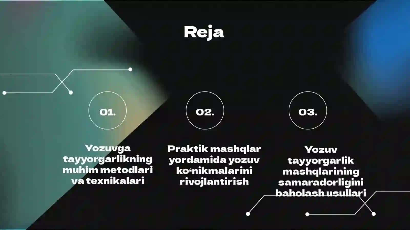 Yozuvga tayyorgarlik mashqlarini tashkil etish 2