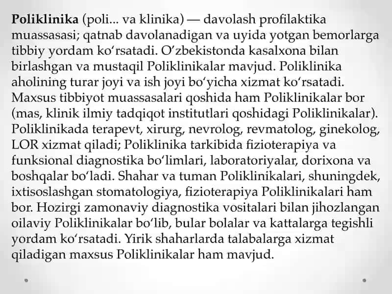 Oilaviy poliklinika, QOP va QVP ish faoliyatining asosiy ko’rsatkichlarini hisoblash va tahlil qilish usullari. 2