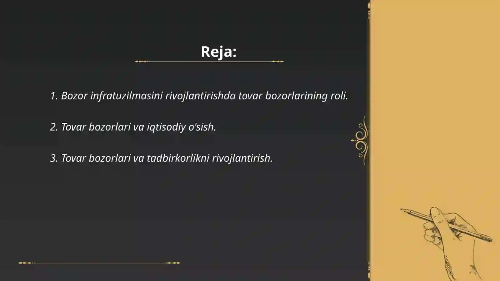 Bozor infratuzilmasini rivojlantirishda tovar bozorlarining roli 2