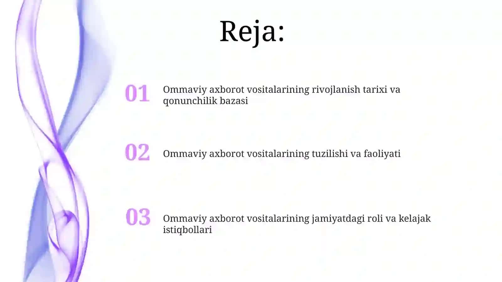 Ommaviy axborot vositalarining faoliyati 2