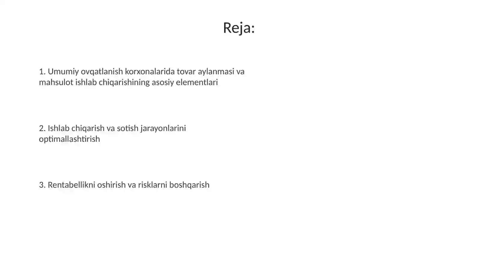 Tovar aylanmasi va mahsulot ishlab chiqarishni tahlil qilish 2