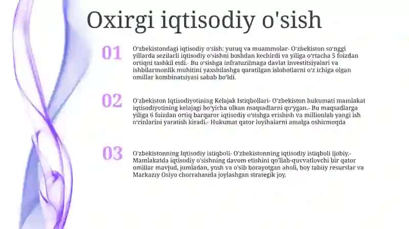 O'Zbekistonning Iqtisodiy O'Sishi:Muammolari Va Istiqbollari 2